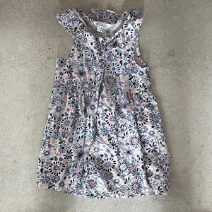 Souris mini Floral Ruffle Dress - Navy, Pink & Cream